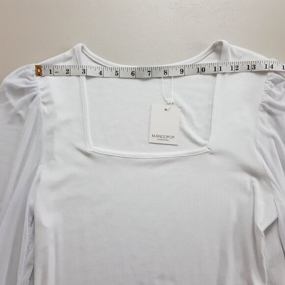 Mangopop Square Neck Sheer Long Sleeve Bodysuit - Picture 8 of 16